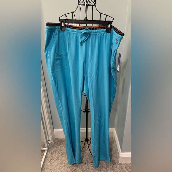 HeartSoul Heart Breaker Women’s scrub bottoms Turquoise Blue 2X 2XL Tall pants - Picture 1 of 12